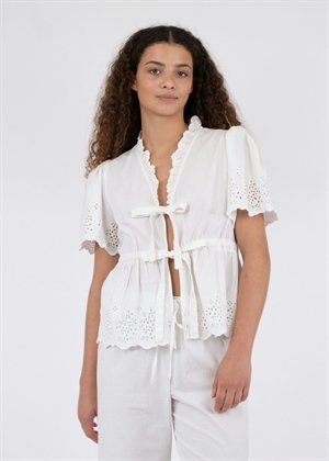 Satsi Embroidery bluse White Neo Noir 